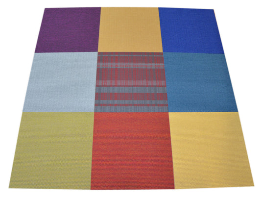 Assorted Carpet Tiles – 24" x 24" Random Mix – 24 Tiles (96 sq ft) – Peel & Stick DIY Flooring