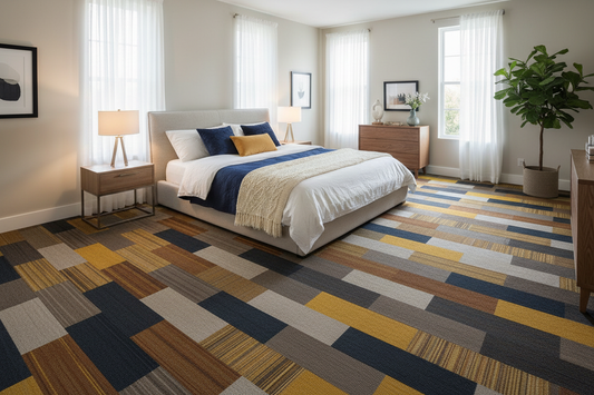 Bedroom Rectangular Carpet Tile Lifestyle Scene