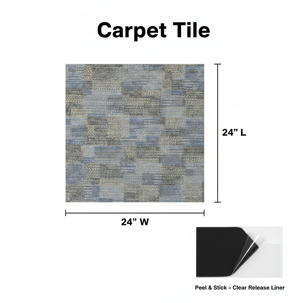 Carpet Tile Infographic - Blue Gray