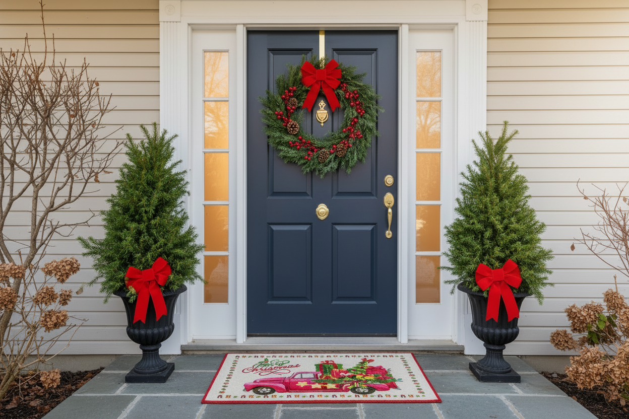 Christmas Door Mat - Brightened Exterior