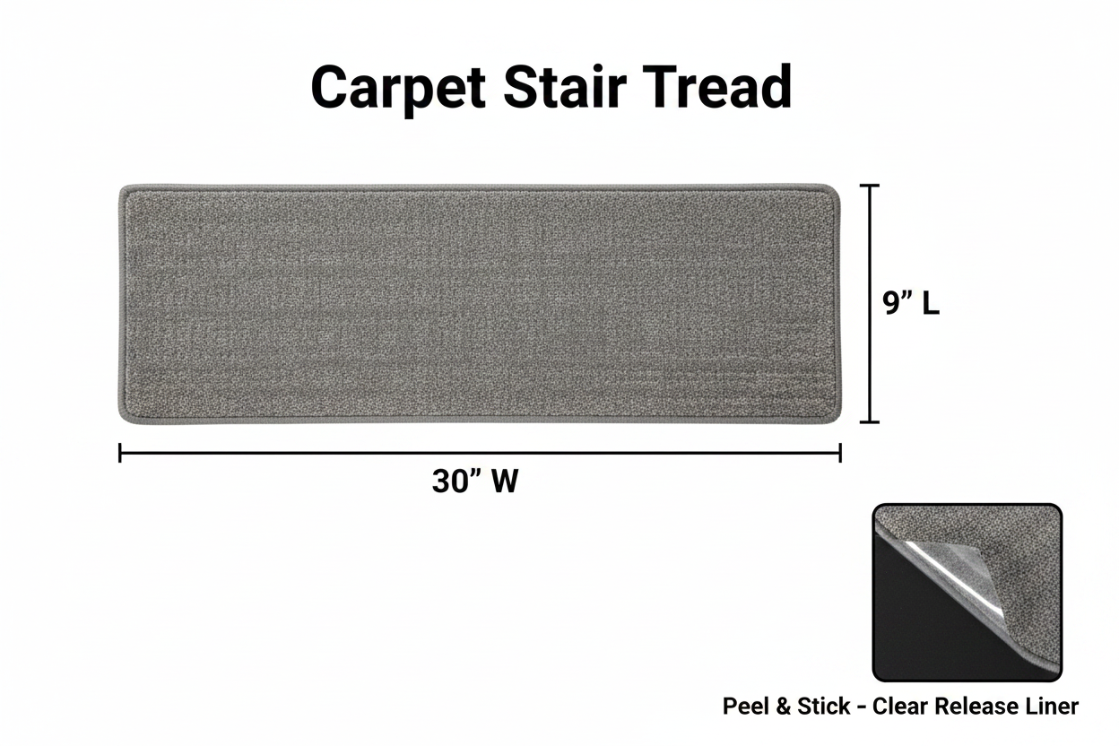 Gray Chunky Textured Stair Tread Infographic