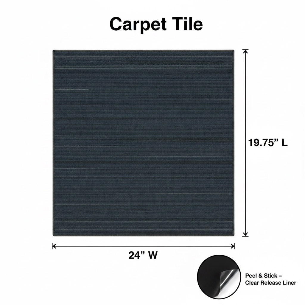19.75x19.75 Carpet Tile Infographic