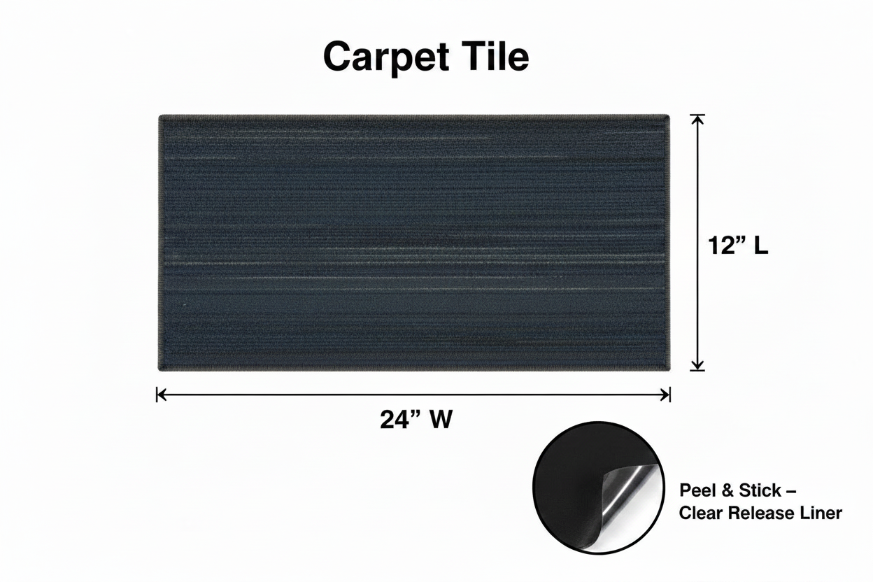 24x12 Carpet Tile Infographic - Matched Proportions