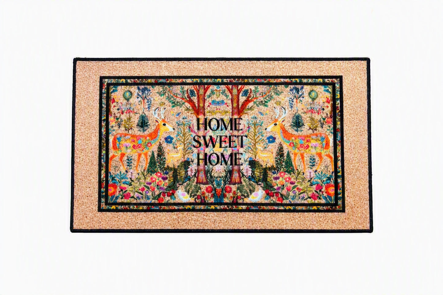 Tread Haven “Boho Forest – Home Sweet Home” Doormat – 18” x 30” Heavy‑Duty American‑Made Nylon Entry Mat