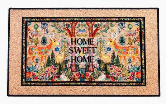 Tread Haven “Boho Forest – Home Sweet Home” Doormat – 18” x 30” Heavy‑Duty American‑Made Nylon Entry Mat