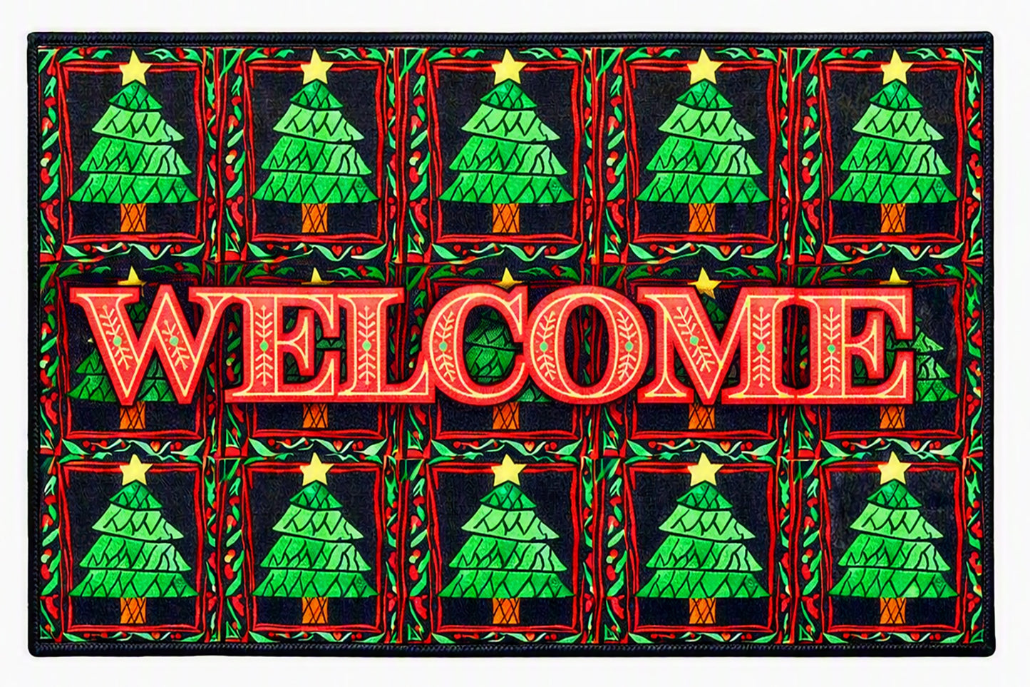 Tread Haven “Christmas Welcome” Doormat – 18” x 30” Heavy‑Duty American‑Made Nylon Holiday Entry Mat