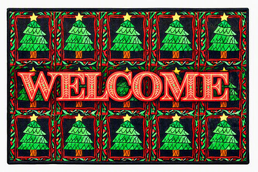 Tread Haven “Christmas Welcome” Doormat – 18” x 30” Heavy‑Duty American‑Made Nylon Holiday Entry Mat