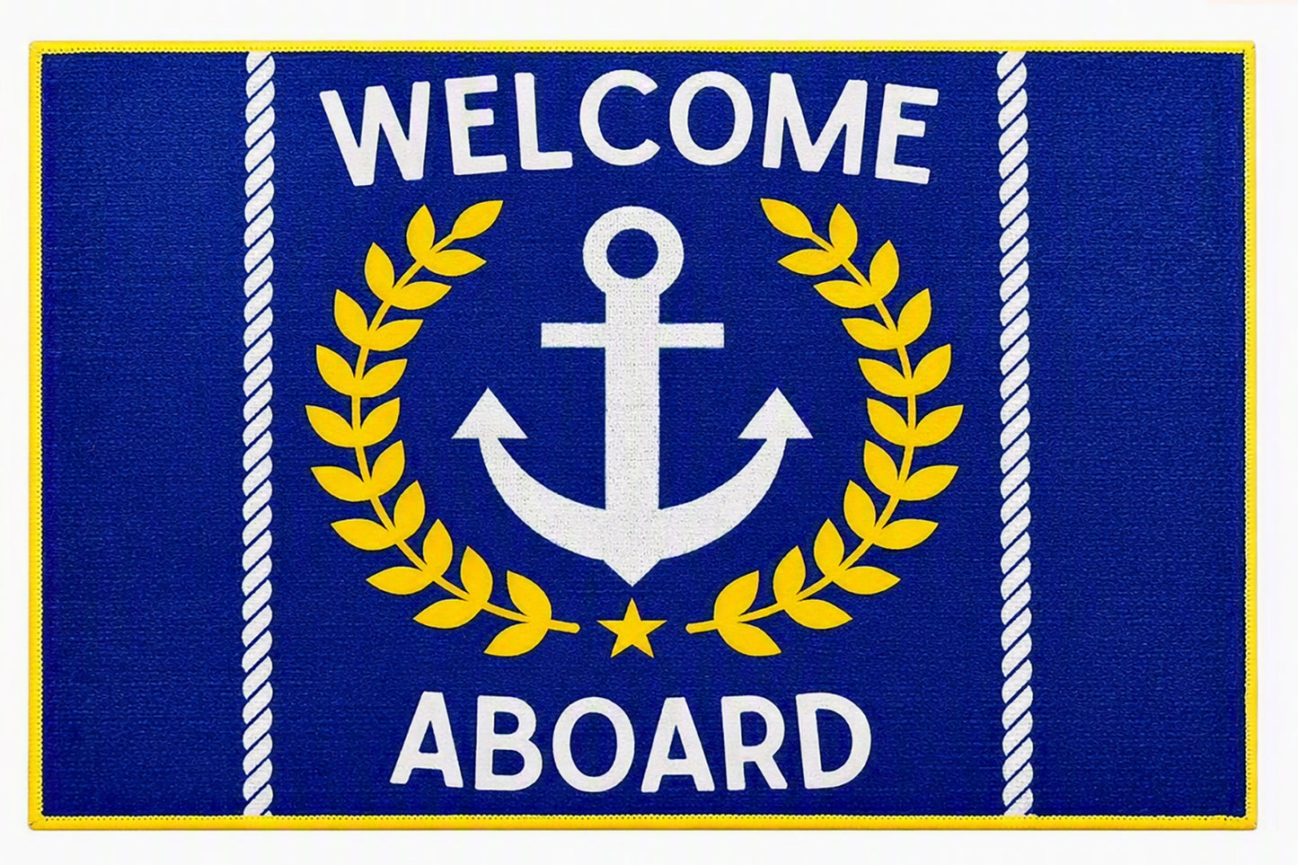 Tread Haven “Welcome Aboard Nautical” Doormat – 29.5” x 35.5” Heavy‑Duty American‑Made Nylon Entrance Mat