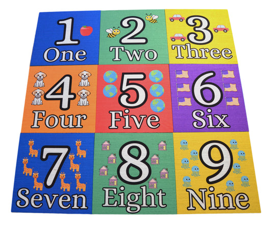 Numbers & Math Symbols Kids Carpet Tiles – 16‑Piece Educational Set (24" x 24") – 64 sq. ft.