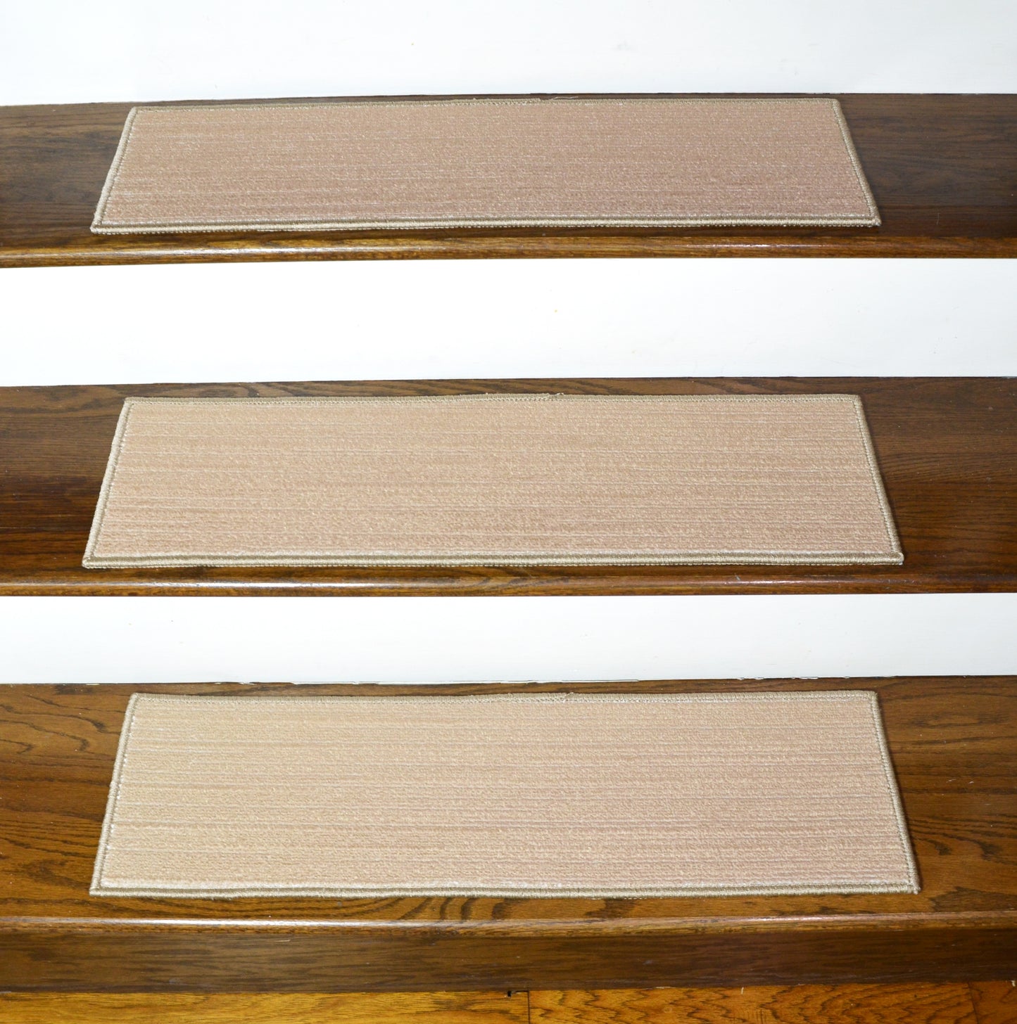Sandstone Beige Low‑Profile Non‑Slip Stair Treads – Peel & Stick | Set of 15 (30" x 9")