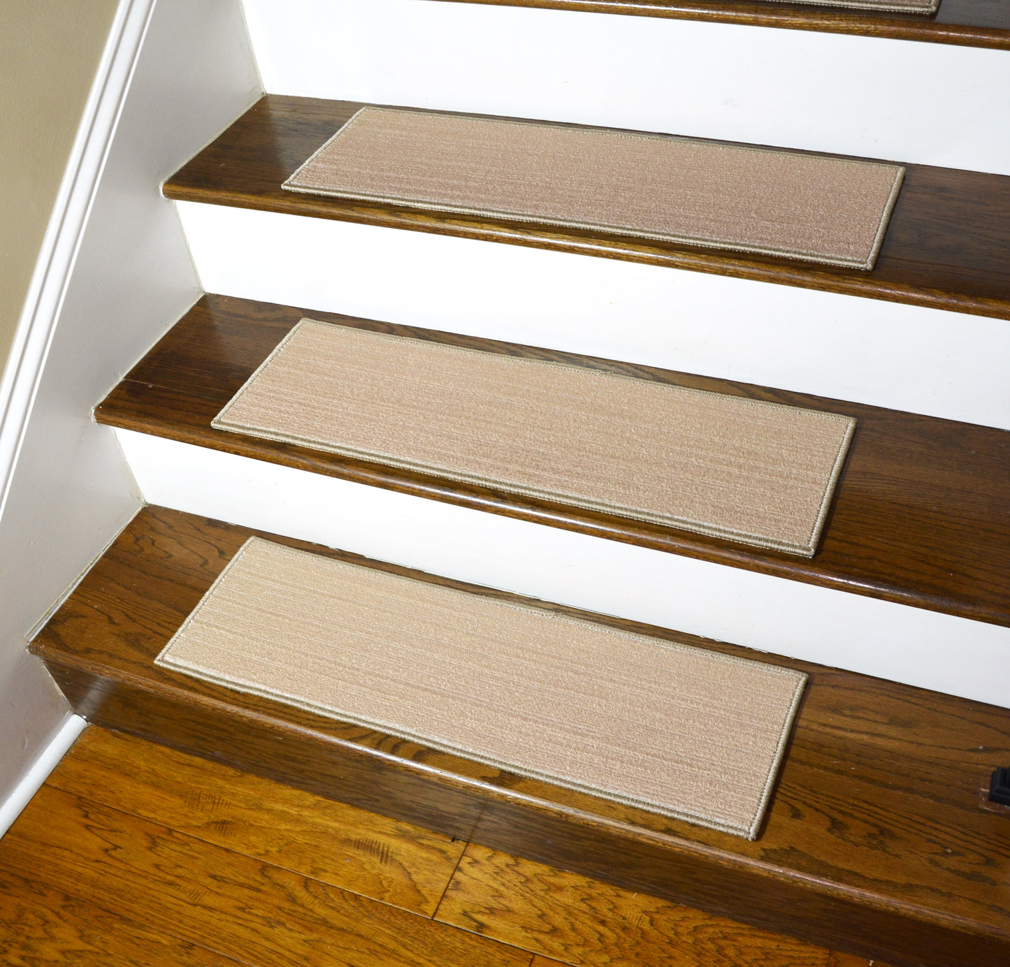 Sandstone Beige Low‑Profile Non‑Slip Stair Treads – Peel & Stick | Set of 15 (30" x 9")