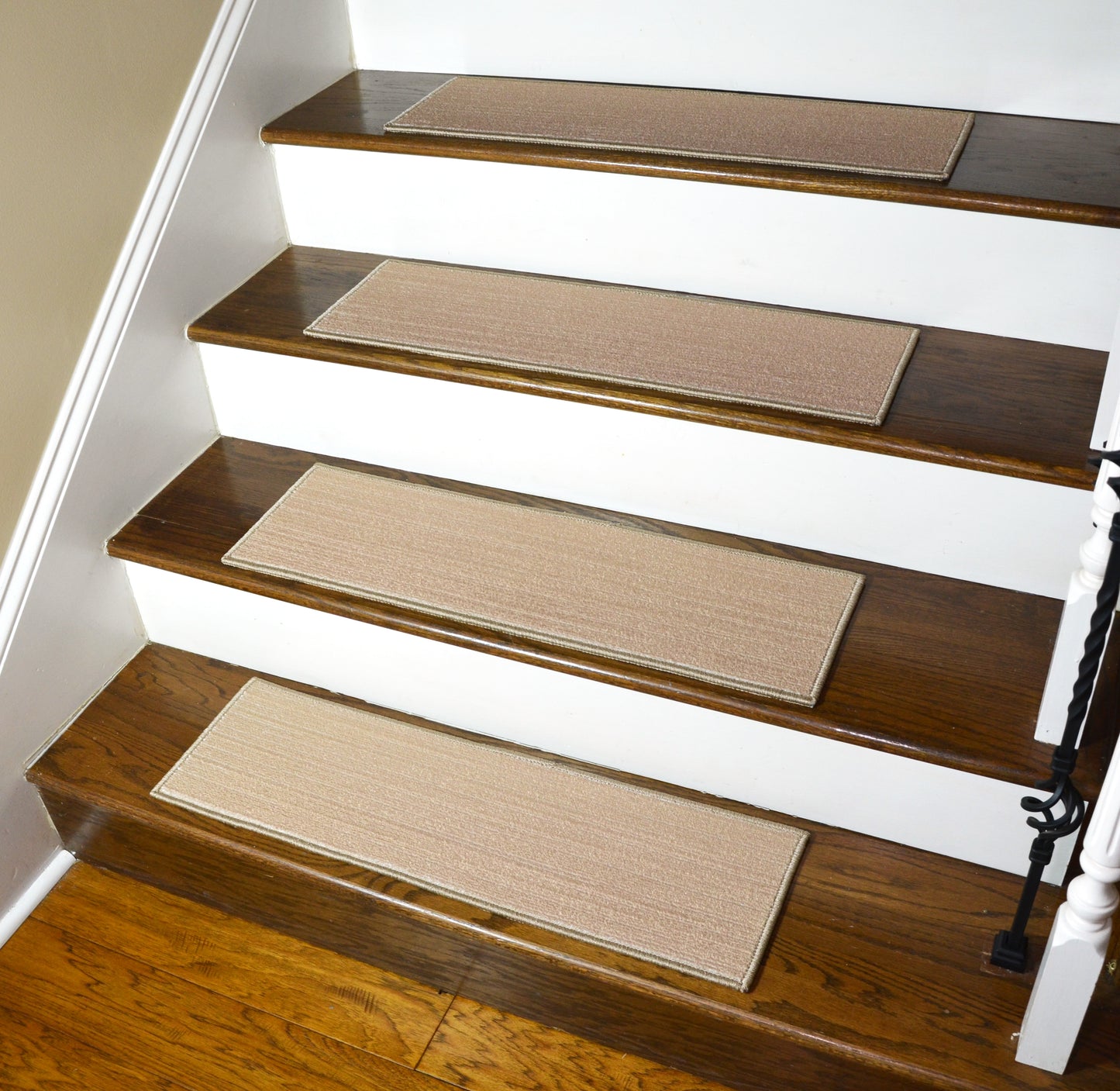 Sandstone Beige Low‑Profile Non‑Slip Stair Treads – Peel & Stick | Set of 15 (30" x 9")