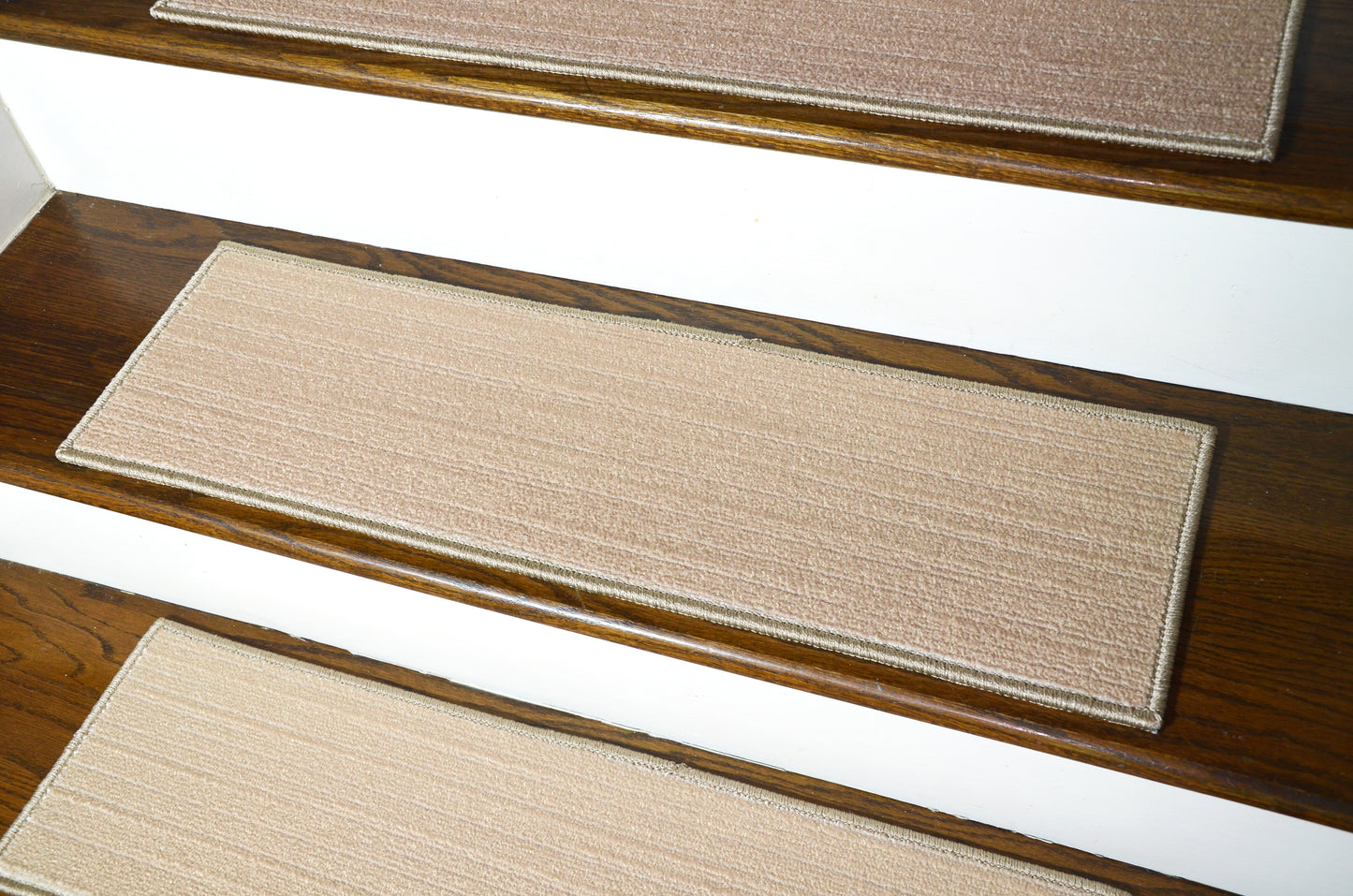 Sandstone Beige Low‑Profile Non‑Slip Stair Treads – Peel & Stick | Set of 15 (30" x 9")