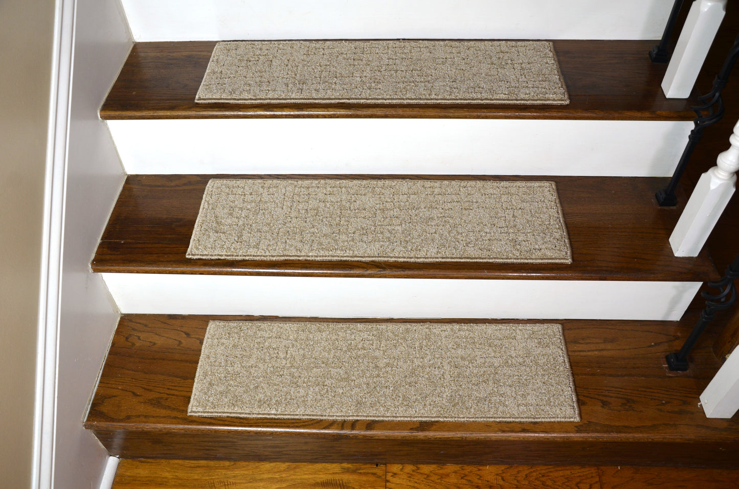 Ridgefield Beige Carved Stair Treads – Peel & Stick | Set of 15 (30" x 9")