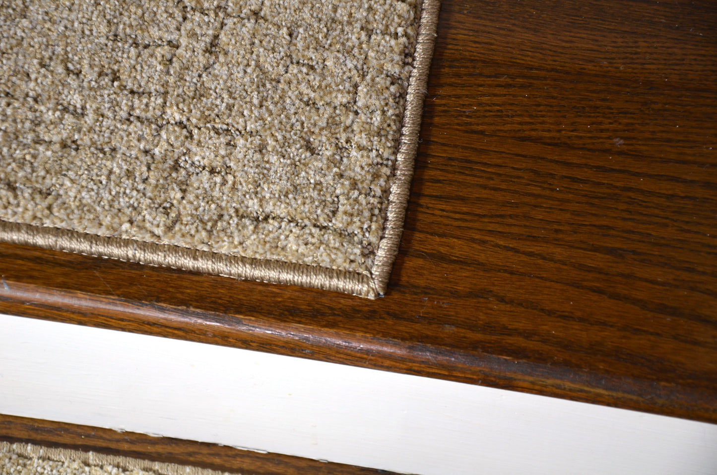 Ridgefield Beige Carved Stair Treads – Peel & Stick | Set of 15 (30" x 9")
