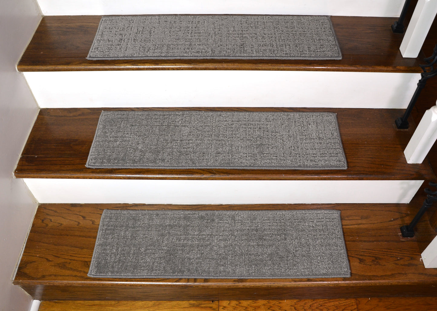 Ridgefield Gray Carved Stair Treads – Peel & Stick | Set of 15 (30" x 9")