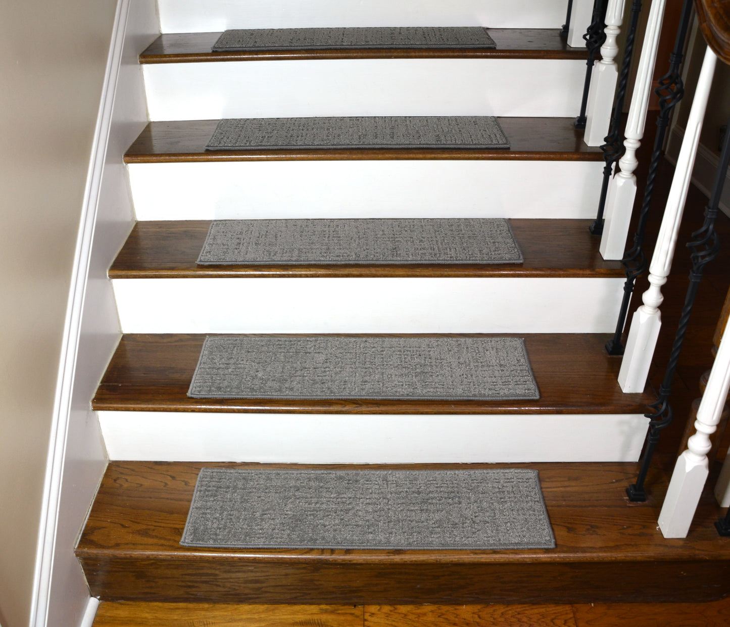 Ridgefield Gray Carved Stair Treads – Peel & Stick | Set of 15 (30" x 9")