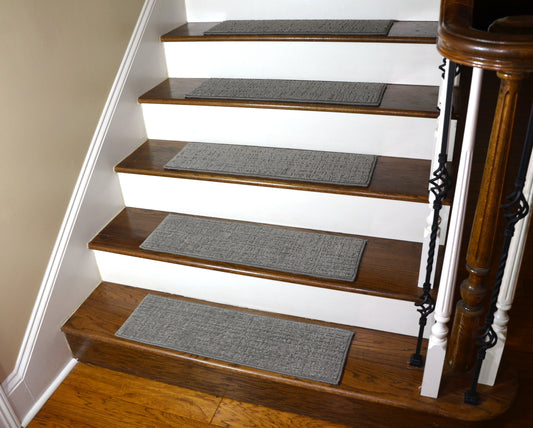Ridgefield Gray Carved Stair Treads – Peel & Stick | Set of 15 (30" x 9")