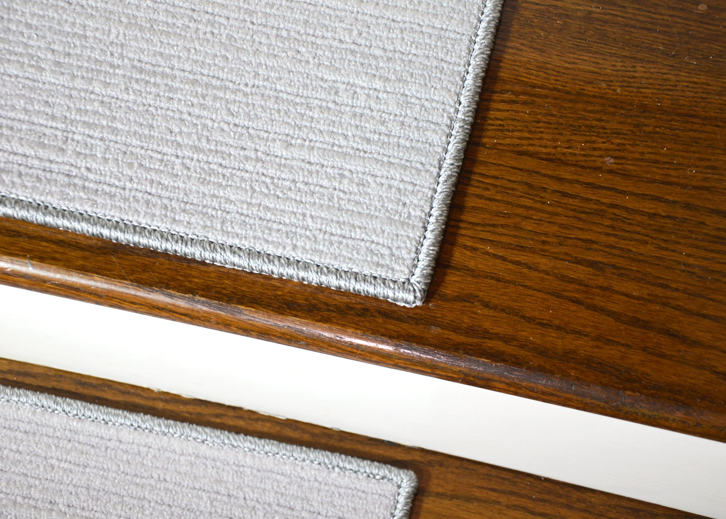 Silver Mist Low‑Profile Non‑Slip Stair Treads – Peel & Stick | Set of 15 (30" x 9")