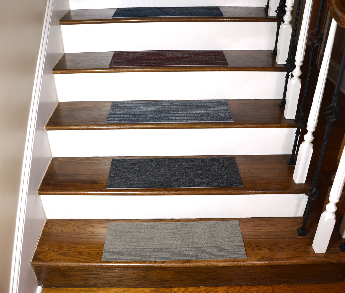 Assorted Carpet Stair Treads – Set of 15 | Non‑Slip Peel & Stick | Made in USA