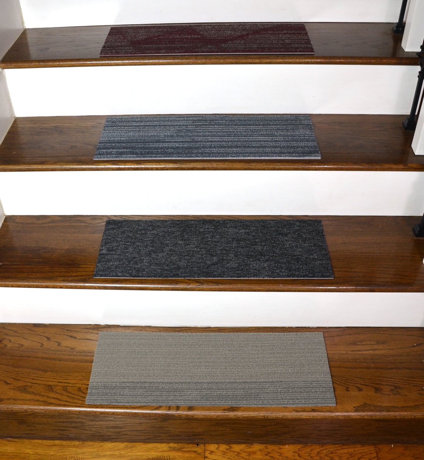 Assorted Carpet Stair Treads – Set of 15 | Non‑Slip Peel & Stick | Made in USA