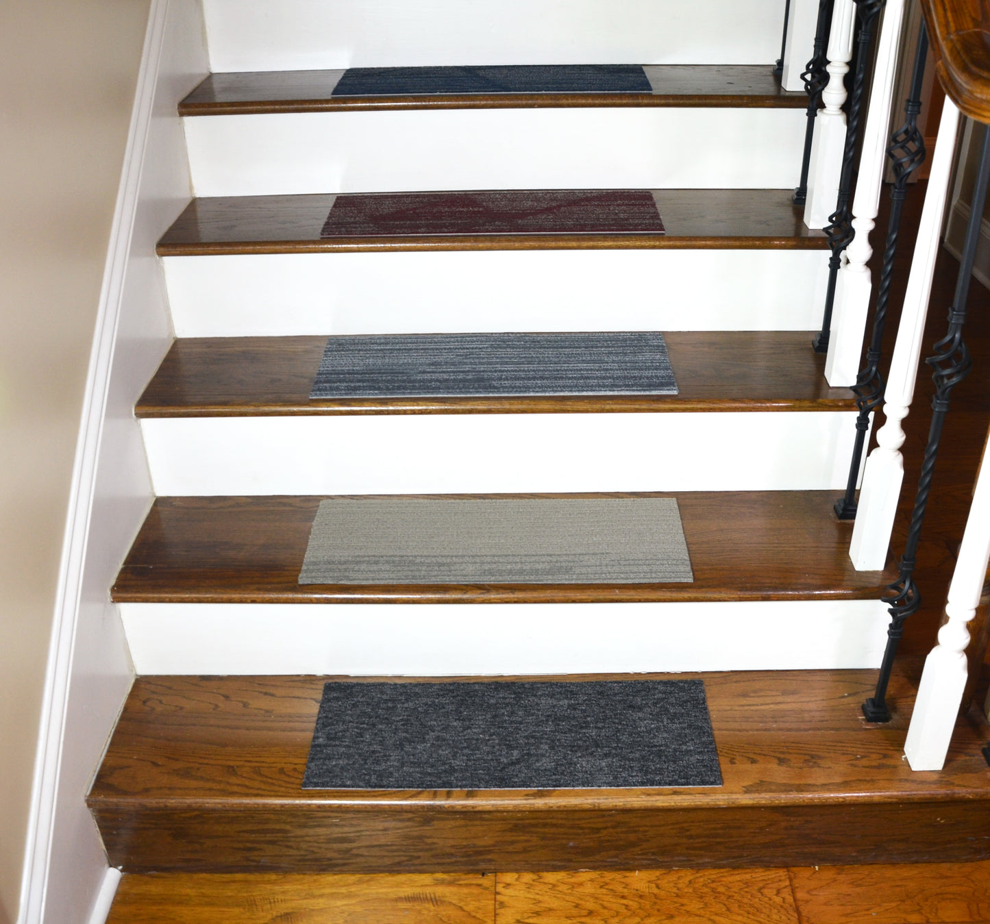 Assorted Carpet Stair Treads – Set of 15 | Non‑Slip Peel & Stick | Made in USA