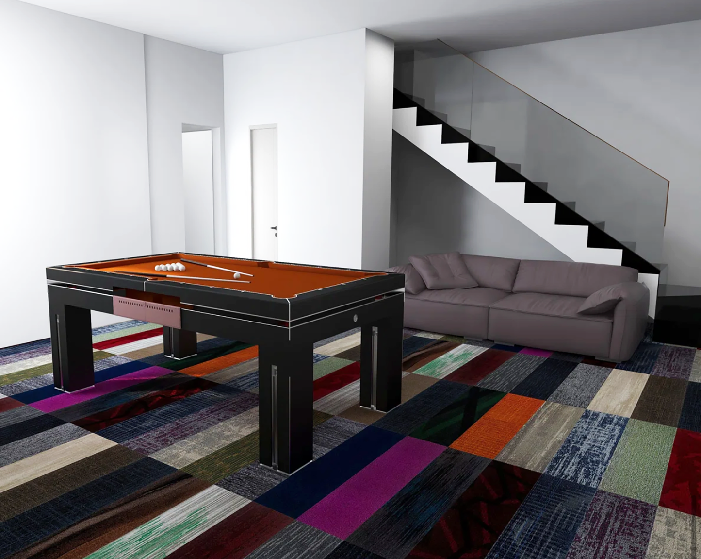 Assorted Carpet Tiles – 36" x 9" Random Mix – 16 Tiles (36 sq ft) – Peel & Stick DIY Flooring