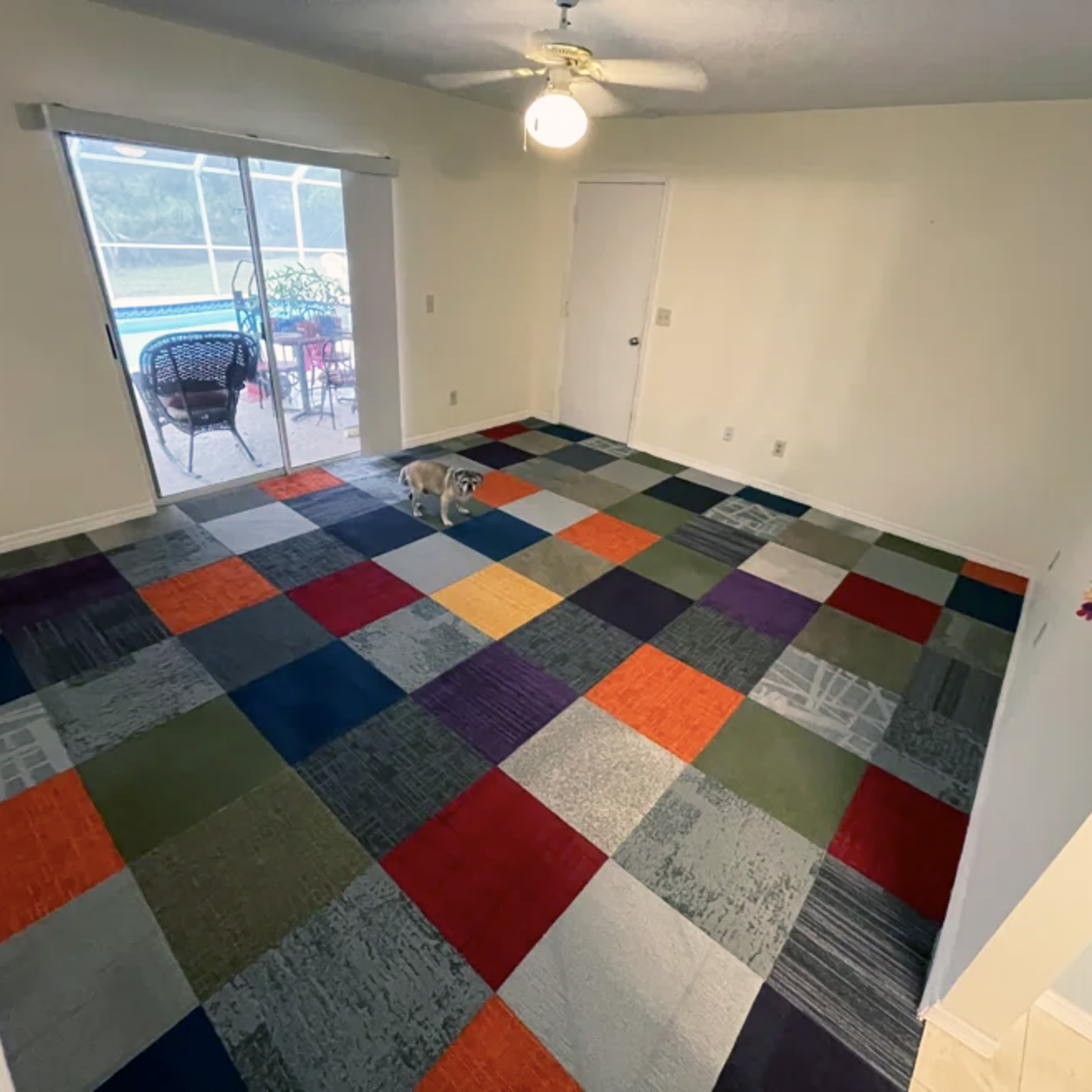 Assorted Carpet Tiles – 24" x 24" Random Mix – Peel & Stick – 50 Tiles (200 sq ft) – Ships in 3 Boxes