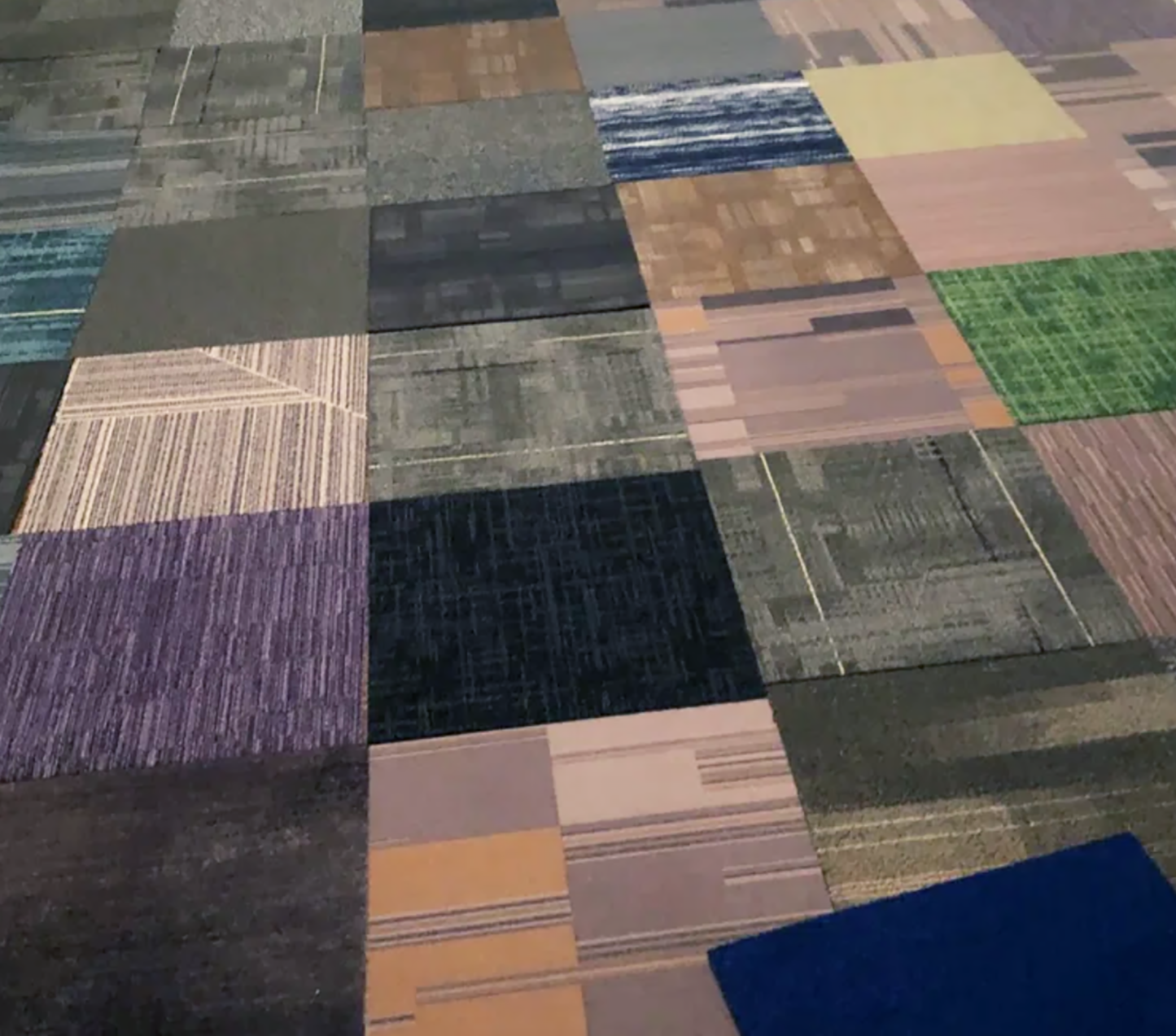 Assorted Carpet Tiles – 24" x 24" Random Mix – Peel & Stick – 50 Tiles (200 sq ft) – Ships in 3 Boxes