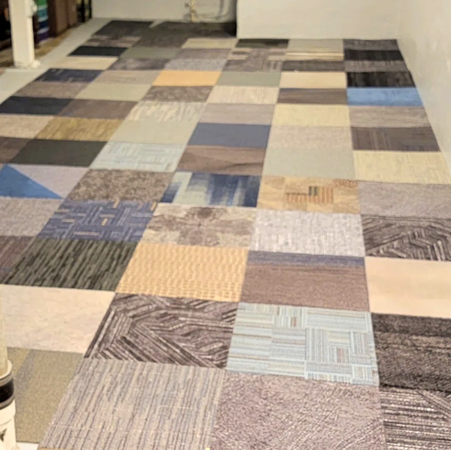 Assorted Carpet Tiles – 24" x 24" Random Mix – Peel & Stick – 50 Tiles (200 sq ft) – Ships in 3 Boxes
