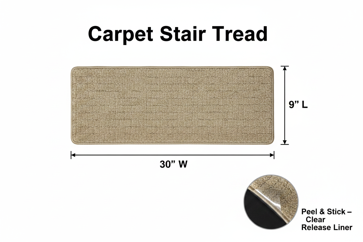 Beige Textured Stair Tread Infographic