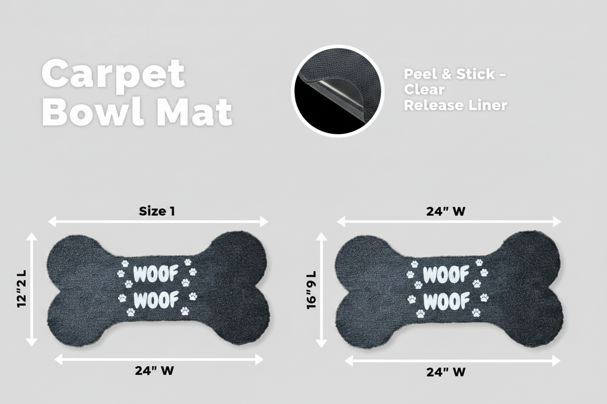 Carpet Bowl Mat - Technical Dimension Style