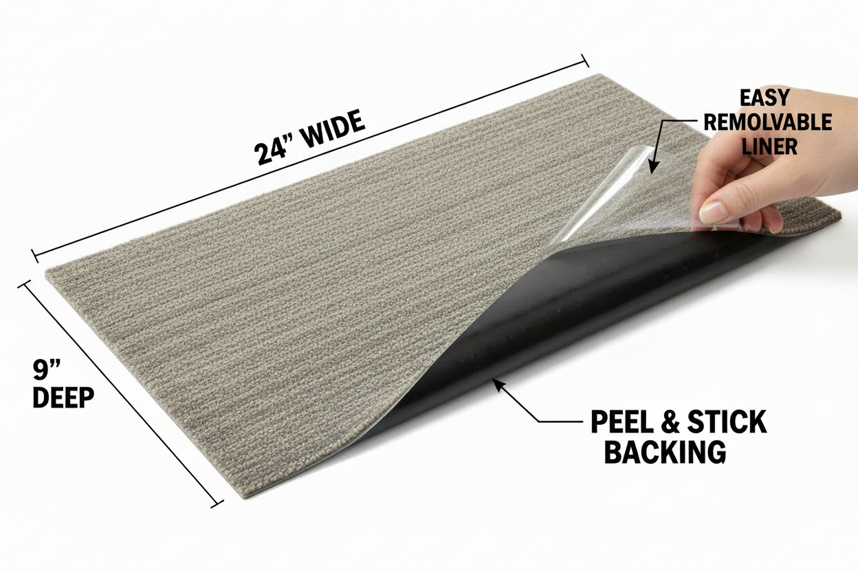 Carpet stair tread infographic 24x9
