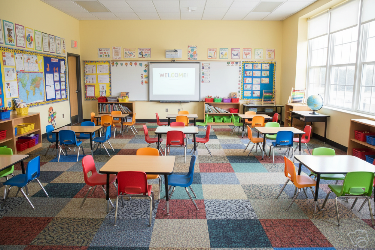 Classroom Wall-to-Wall Carpet Tile Scene