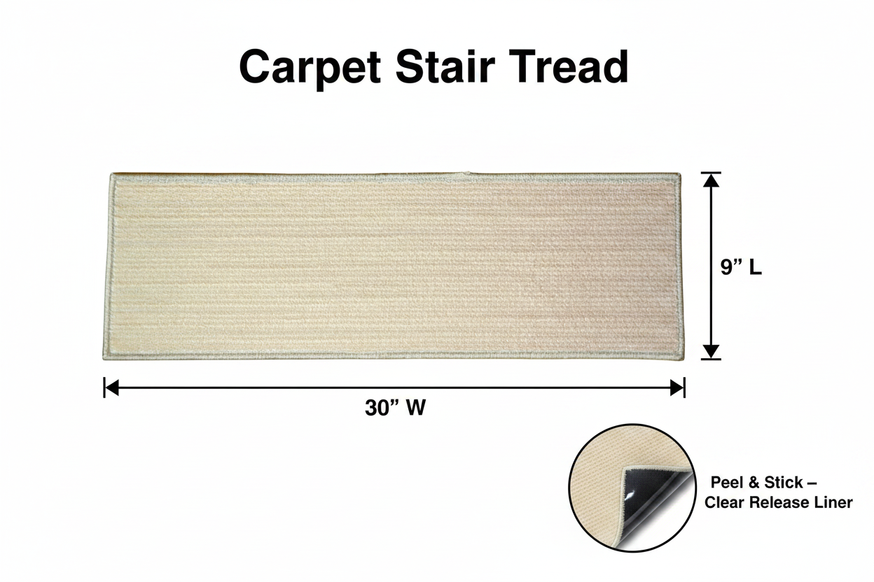 Cream Carpet Stair Tread Infographic
