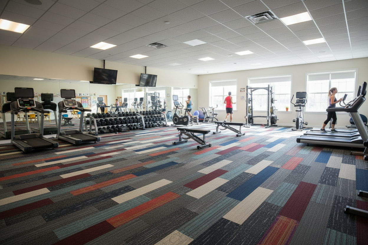 Gym Plank Carpet Tile Lifestyle Scene