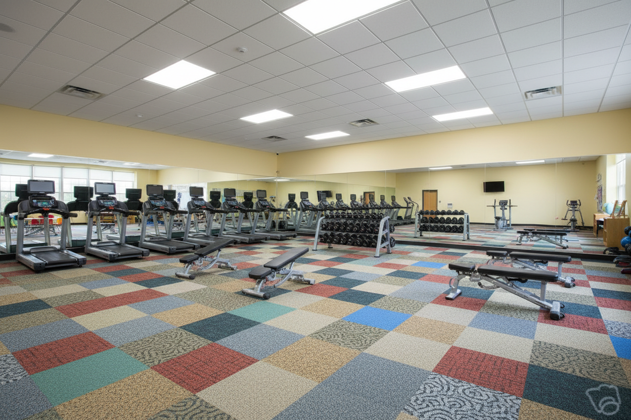 Gym Wall-to-Wall Carpet Tile Scene