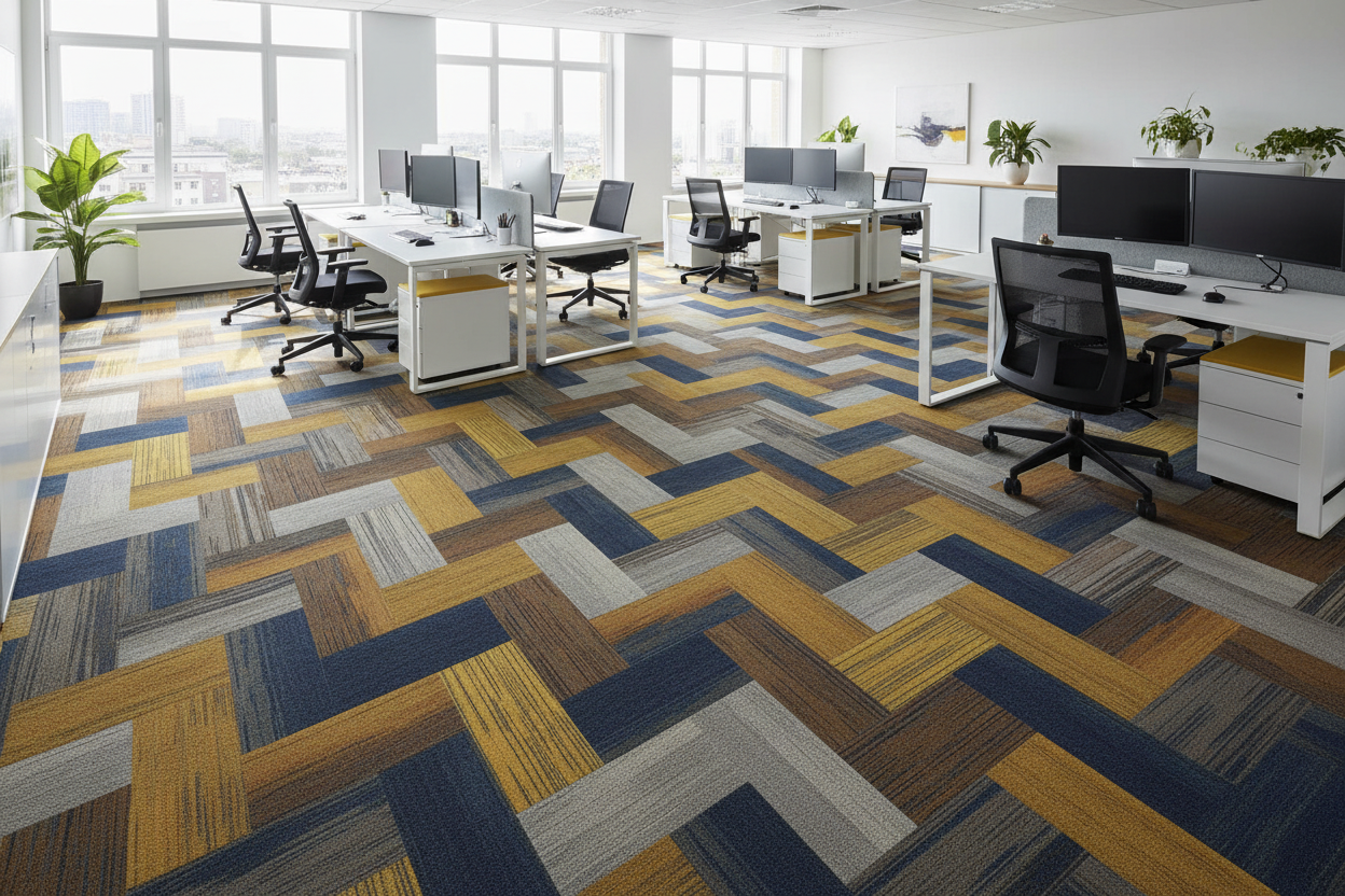 Office Rectangular Carpet Tile Lifestyle Scene