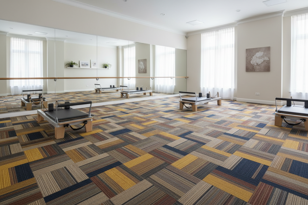 Pilates Studio Rectangular Carpet Tile Lifestyle Scene