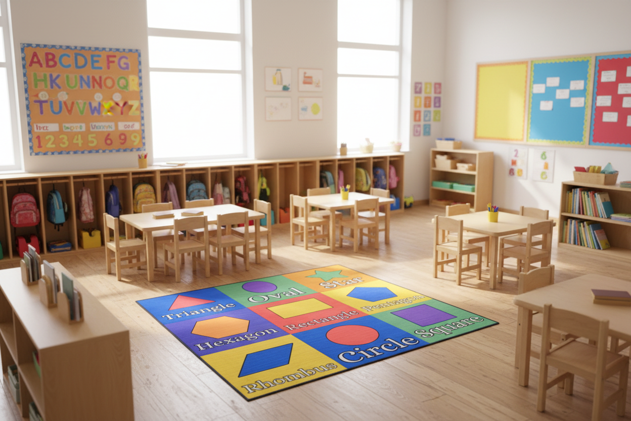 Shapes Rug in Classroom Setting
