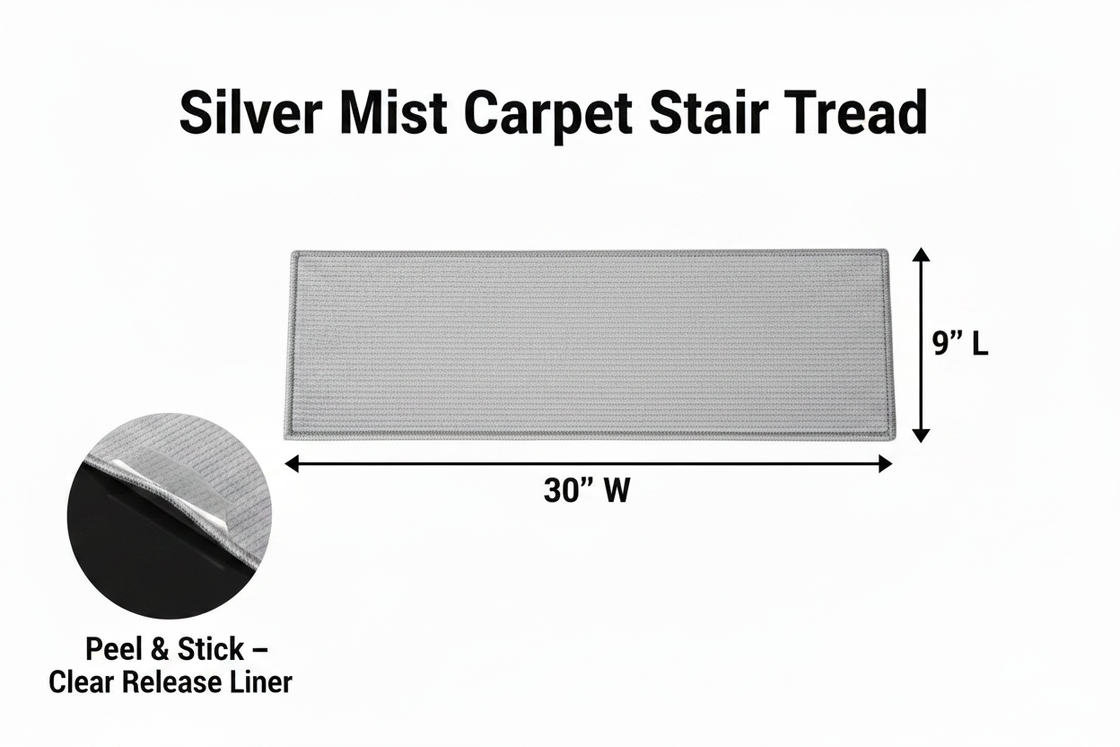 Silver Mist Stair Tread Infographic - Corrected Arrows