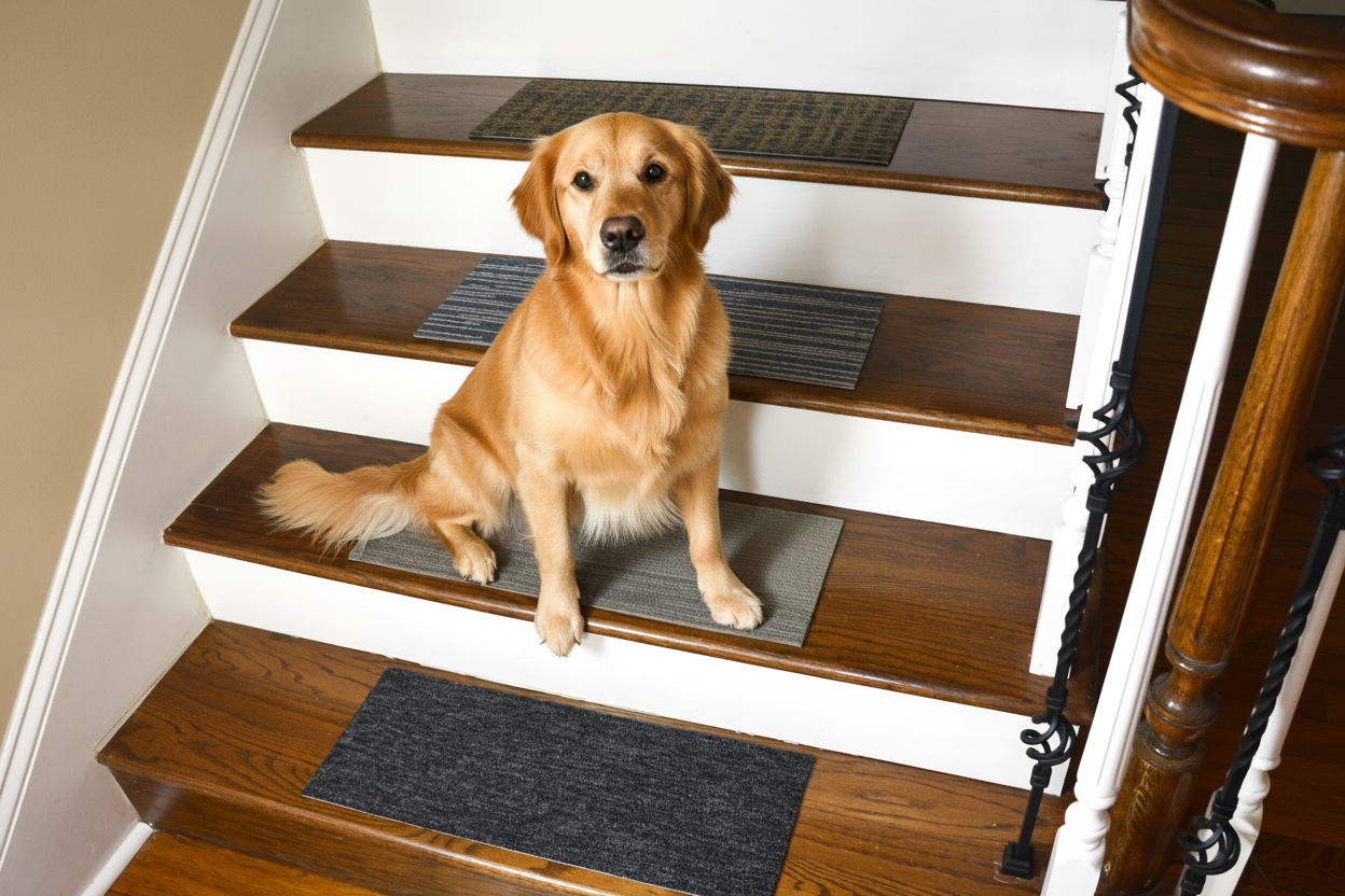 Staircase with dog