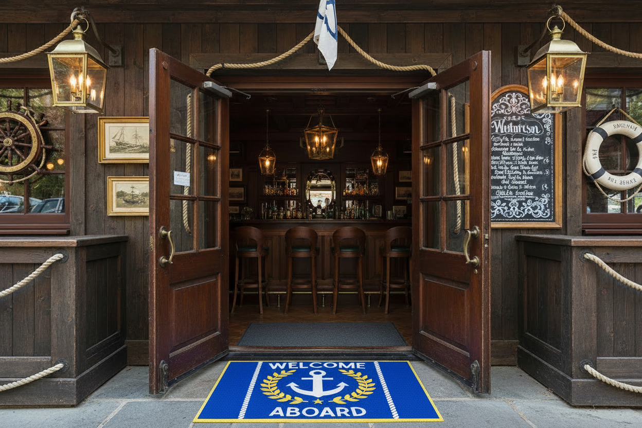 Welcome Aboard Mat - Nautical Restaurant Brightened