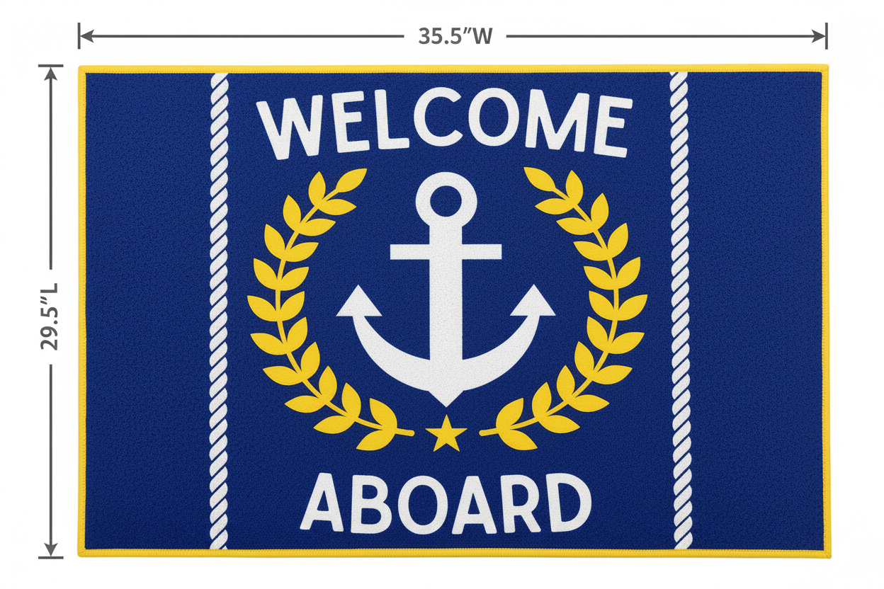 Welcome Aboard Nautical Mat Infographic