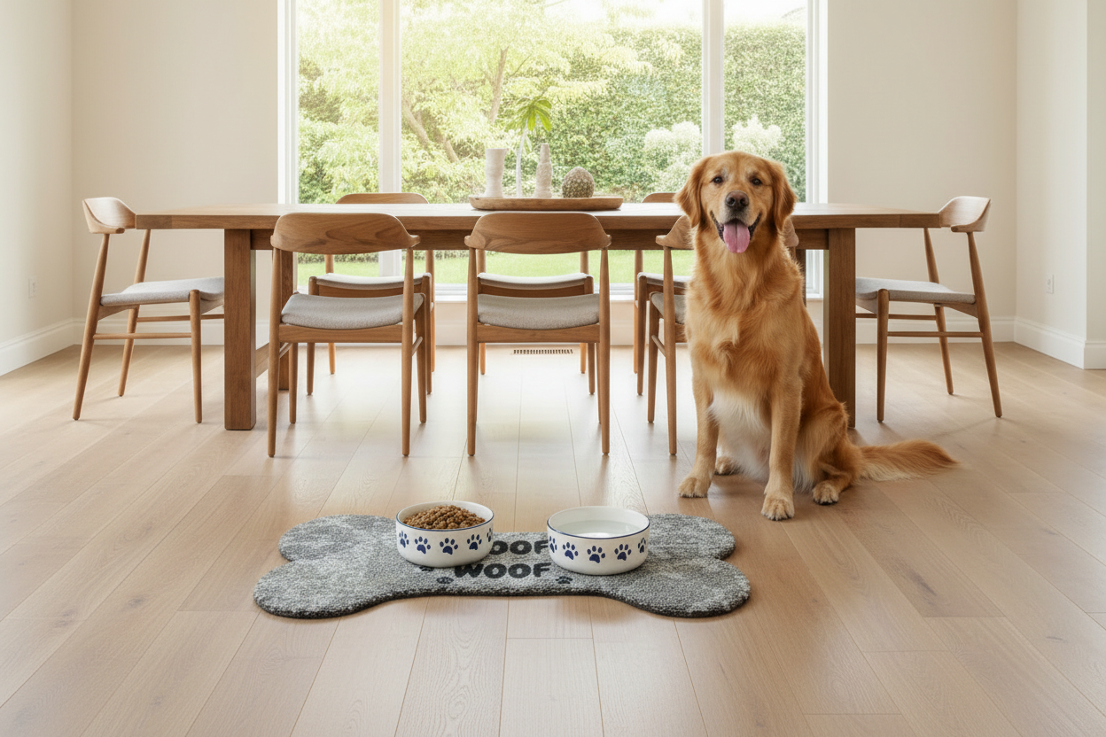 Woof Woof Mat - Zoomed In